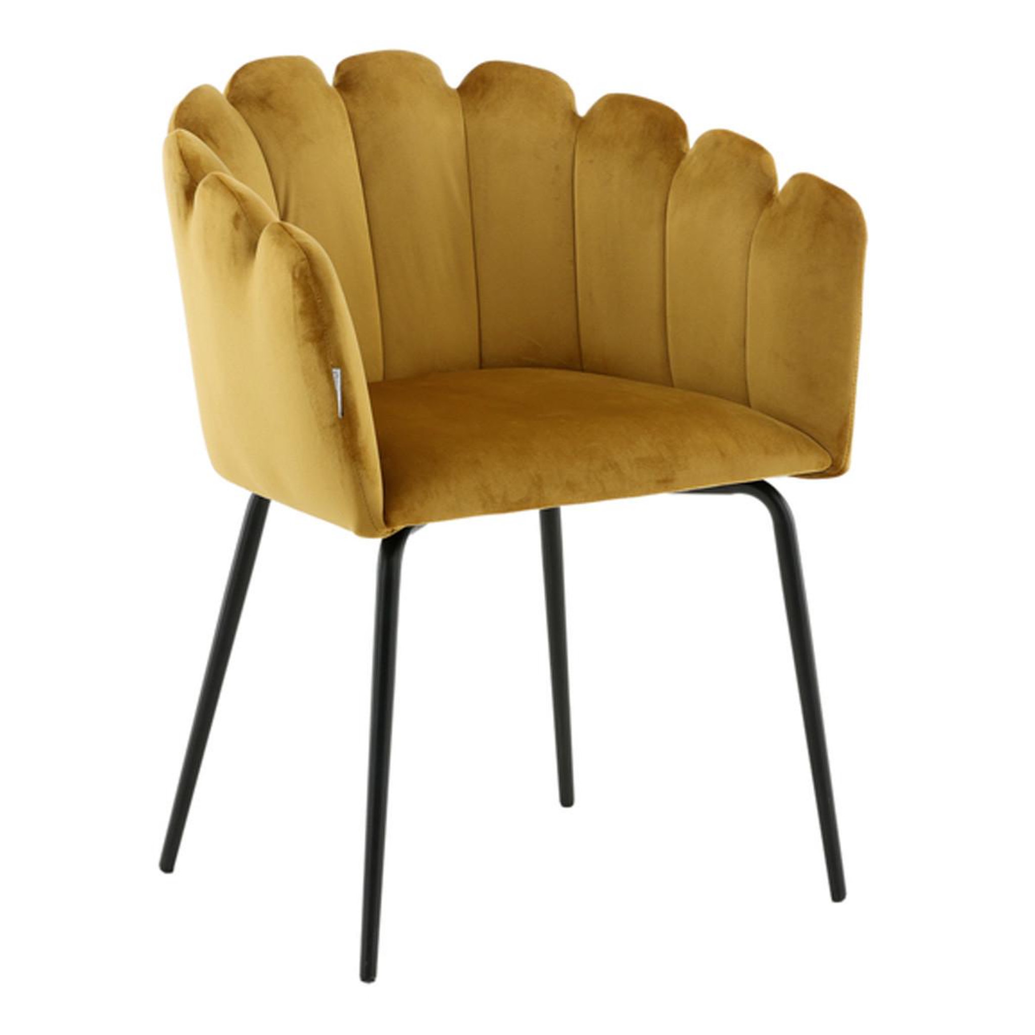 Paris Prix Chaise en velours  limhamn  76cm jaune
