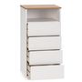 Voir la diapositive 2 : VS VENTA-STOCK Chiffonnier Bob 4 tiroirs 1 niche blanc/chêne, bois massif
