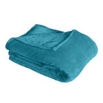 Paris Prix Plaid Polaire XL Uni  Coral Fleece  180x220cm  Bleu Canard