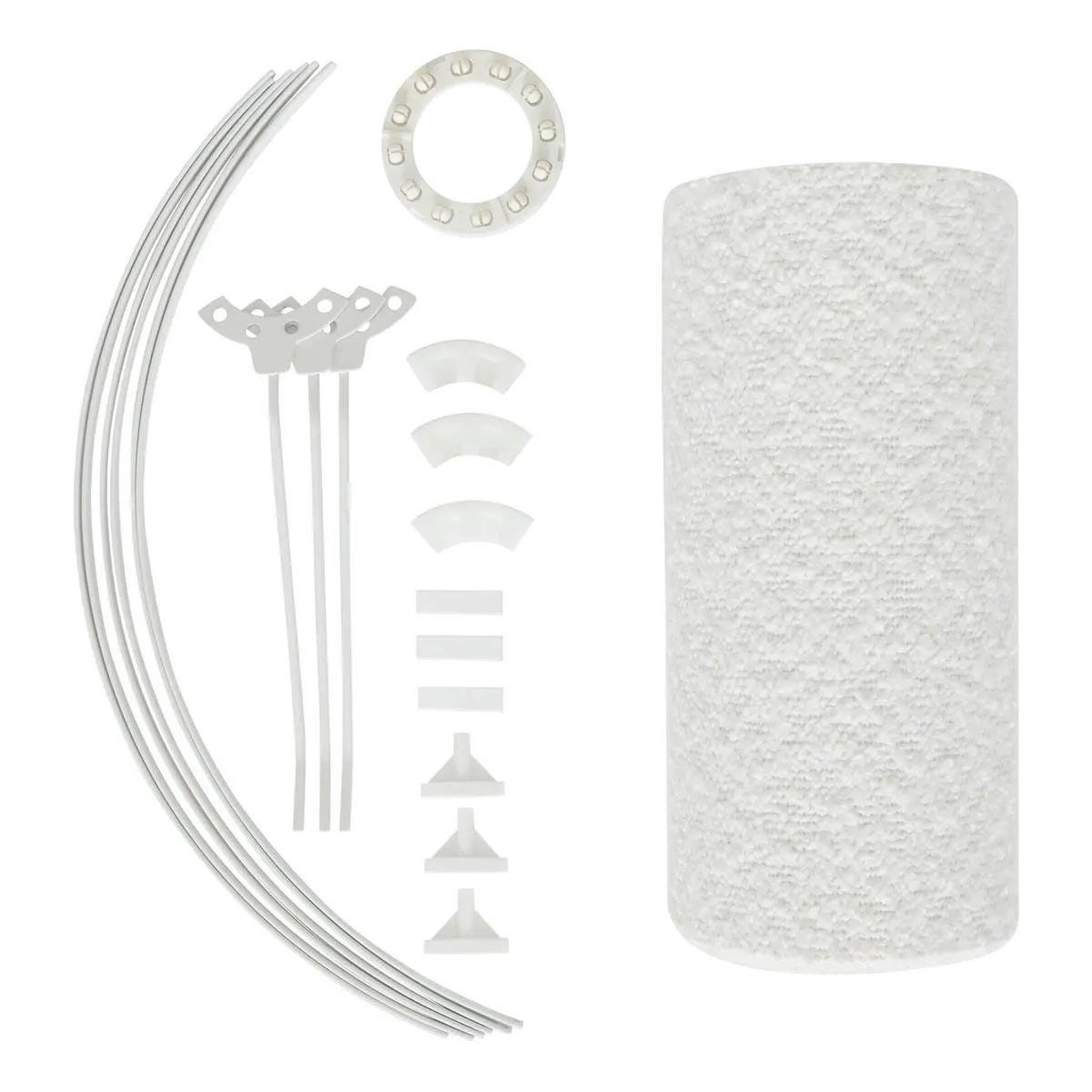 Voir la diapositive 4 : ATMOSPHERA Abat jour en tissu bouclette  beline  50cm blanc