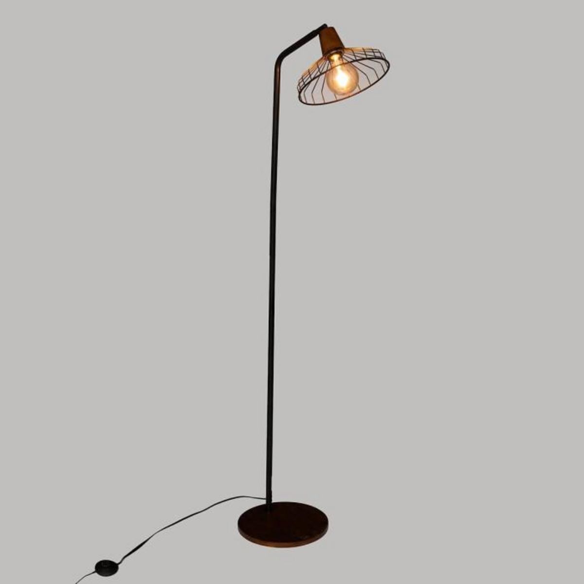ATMOSPHERA Lampadaire en Bois  Café  163cm Noir