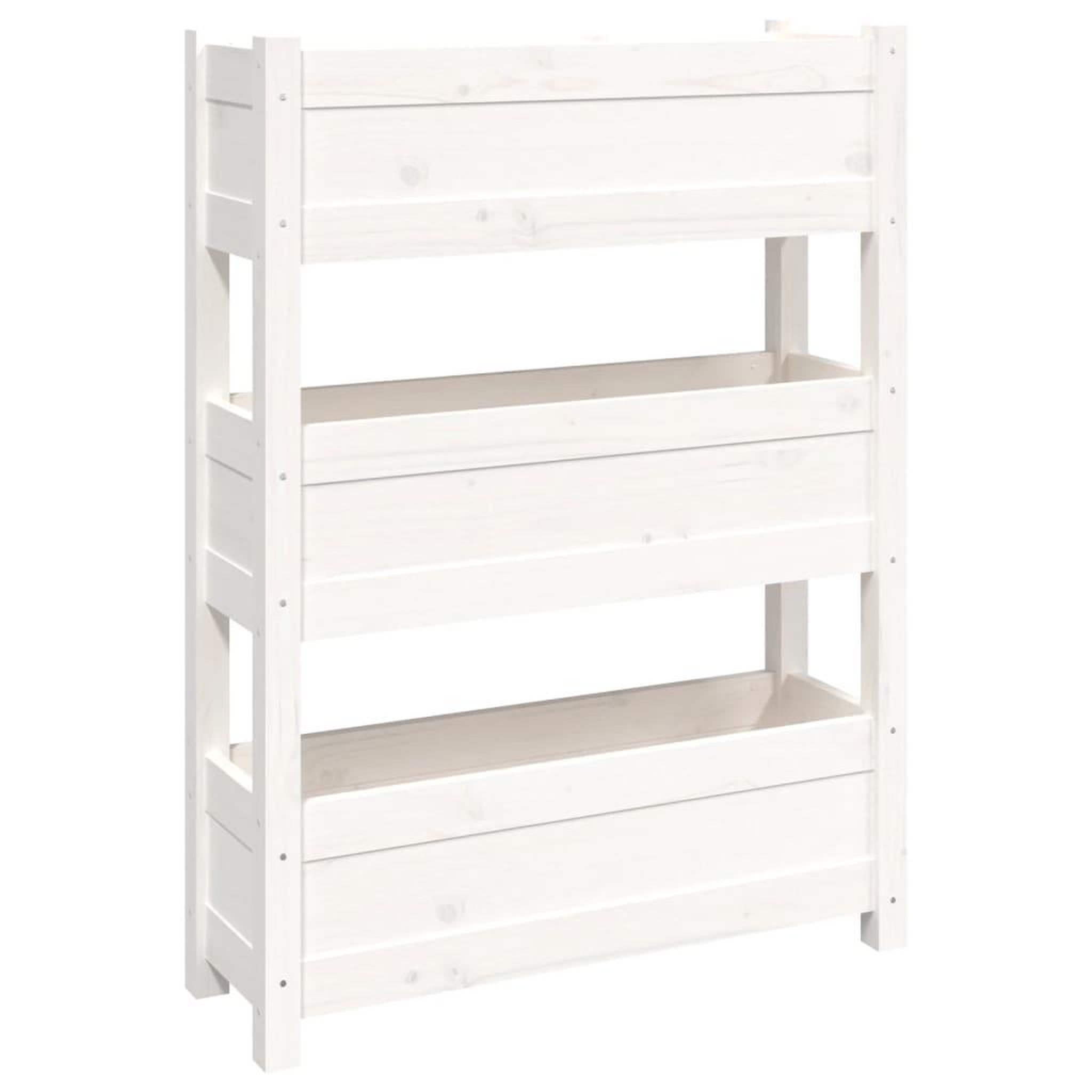 Voir la diapositive 2 : VIDAXL Jardiniere Blanc 77x25x104,5 cm Bois massif de pin