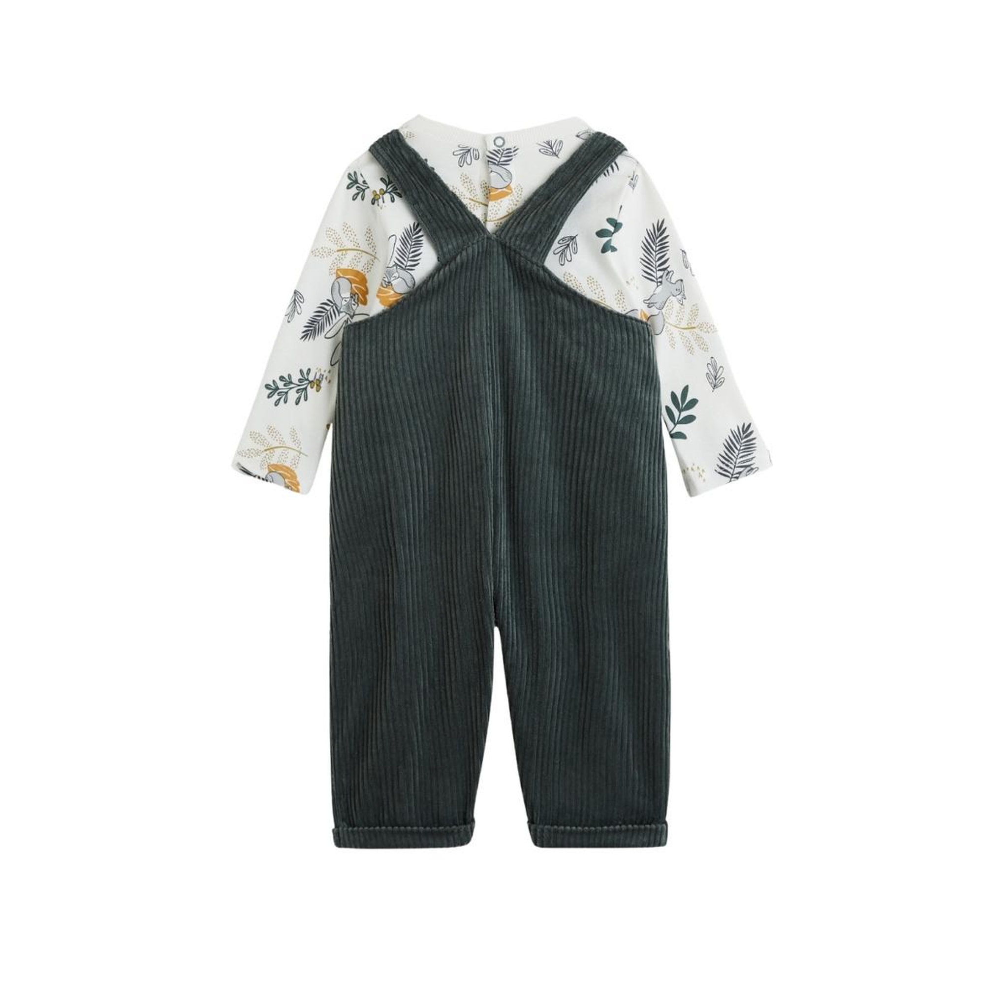 Voir la diapositive 2 : Petit Béguin Ensemble salopette bébé en velours côtelé et t-shirt elliott