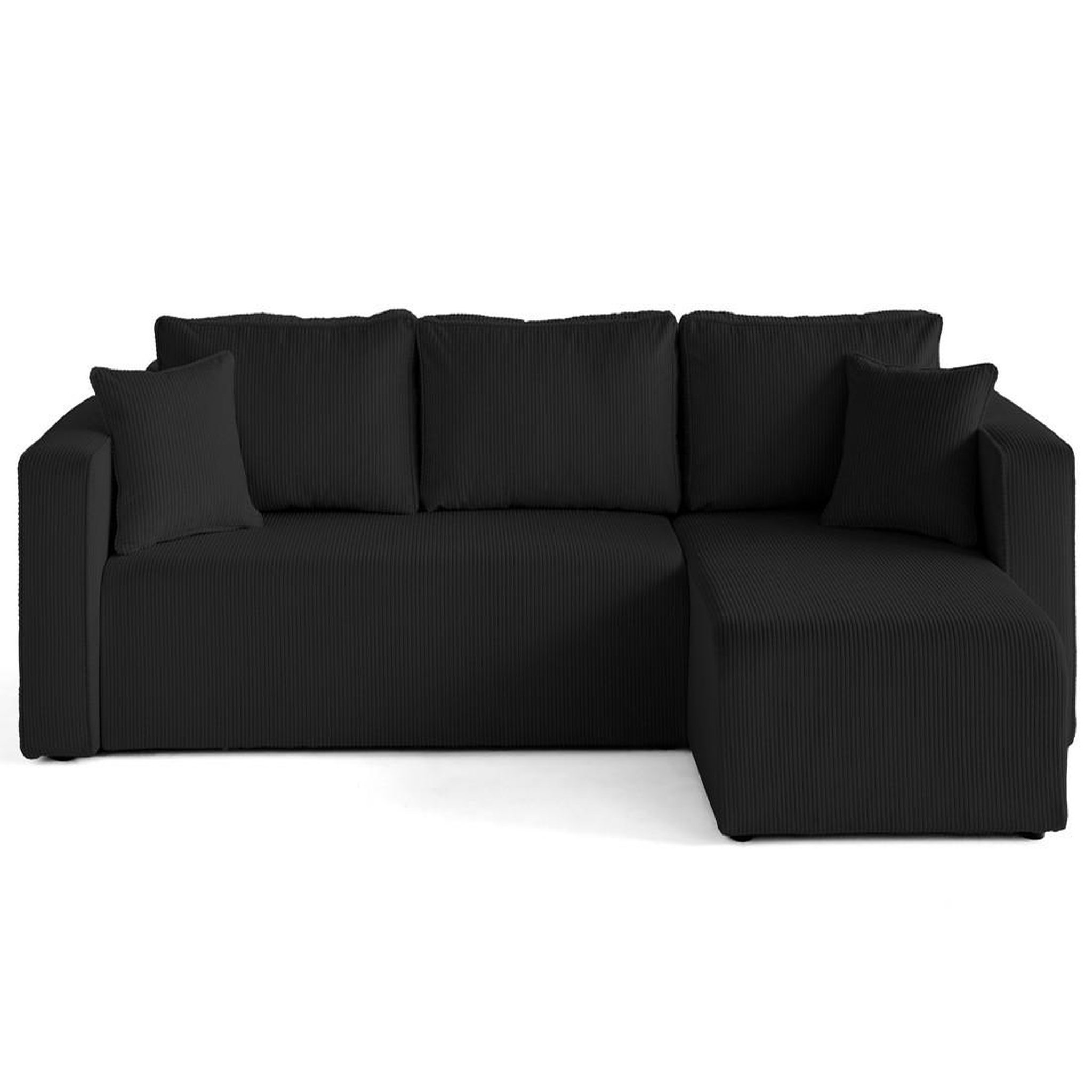 Voir la diapositive 1 : BEST MOBILIER Topaze - canapé d'angle déhoussable réversible 4 places en velours côtelé