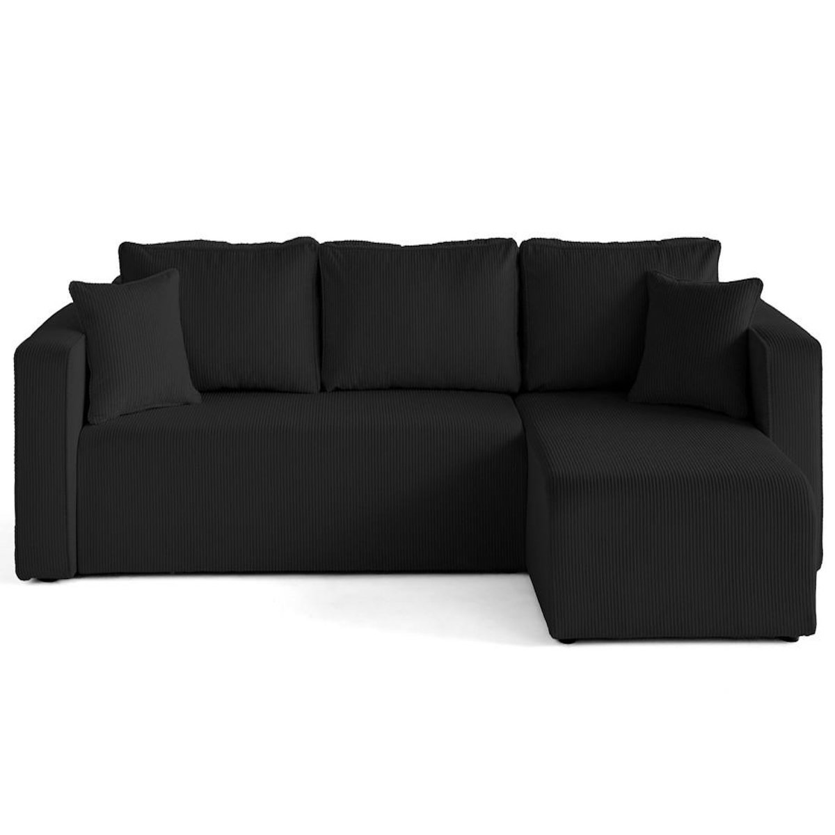 BEST MOBILIER Topaze - canapé d'angle déhoussable réversible 4 places en velours côtelé