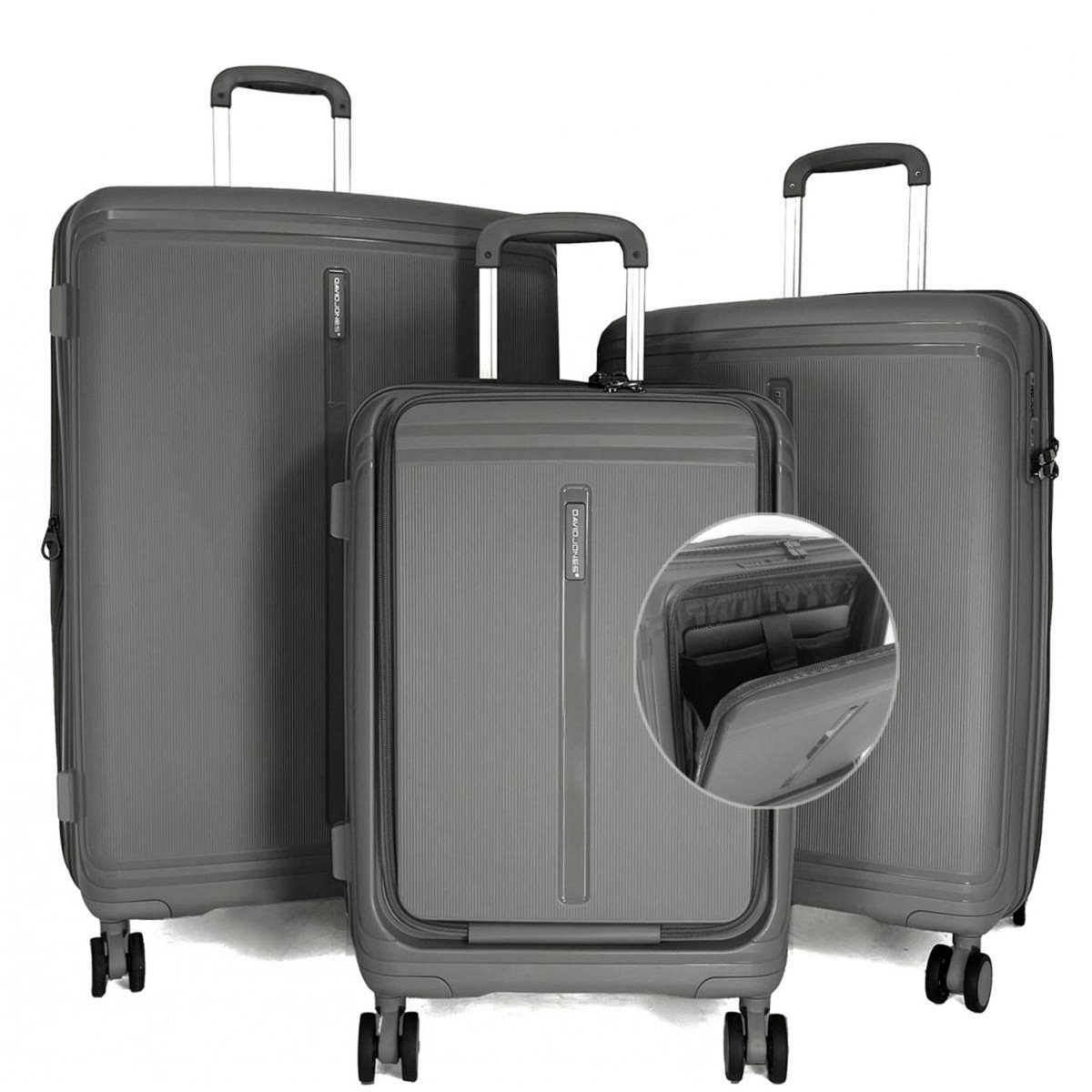 David Jones Lot 3 valises rigides dont 1 cabine porte-ordinateur 17  TSA