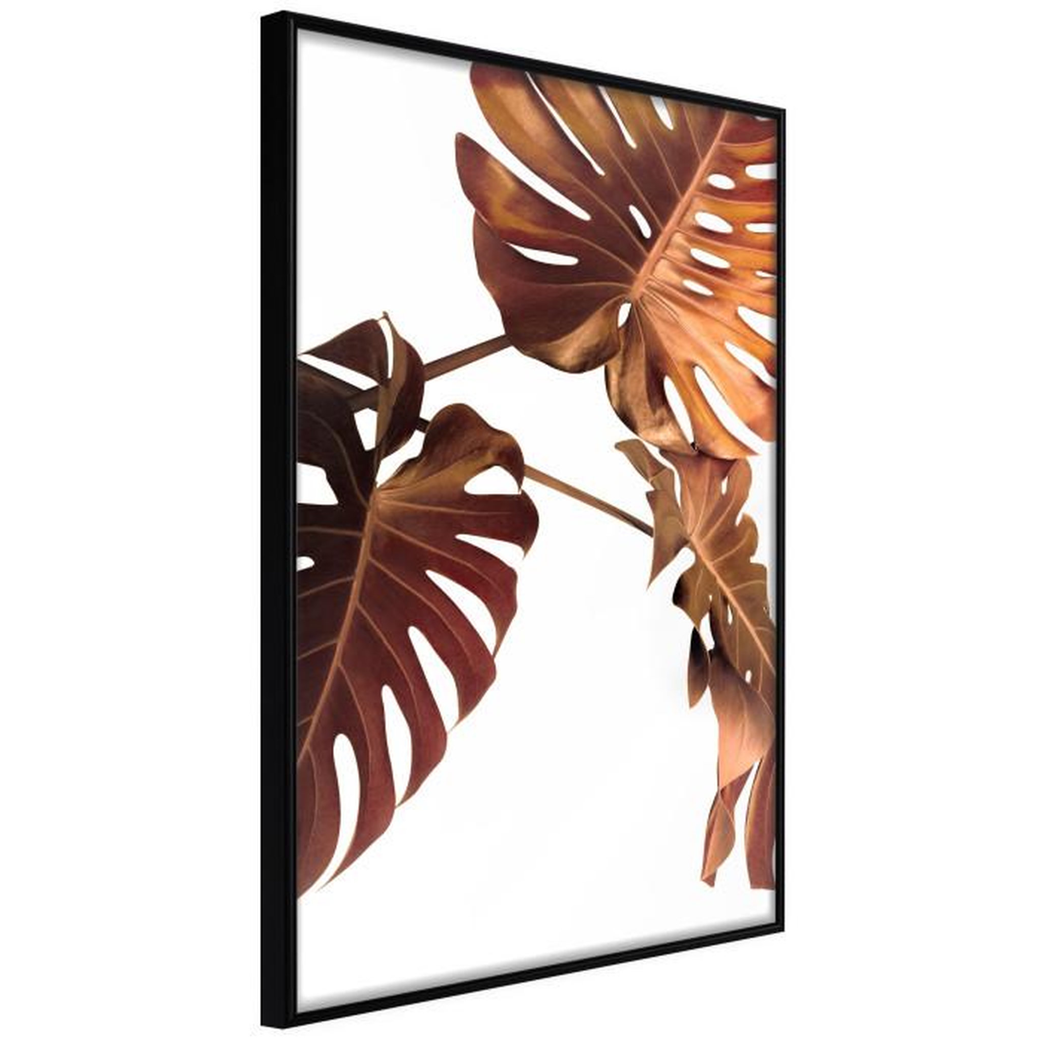 Paris Prix Affiche Murale Encadrée  Copper Monstera. Coloris disponibles : Noir, Jaune