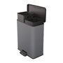 Voir la diapositive 2 : CURVER Poubelle Duo Rectangle - DECO BIN - CURVER - 52L (26+26L) - 49 x 32 x 61 cm - Anthracite