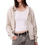 CALVIN KLEIN JEANS Sweat Zippé  Femme Calvin Klein Jeans Monologo French. Coloris disponibles : Gris