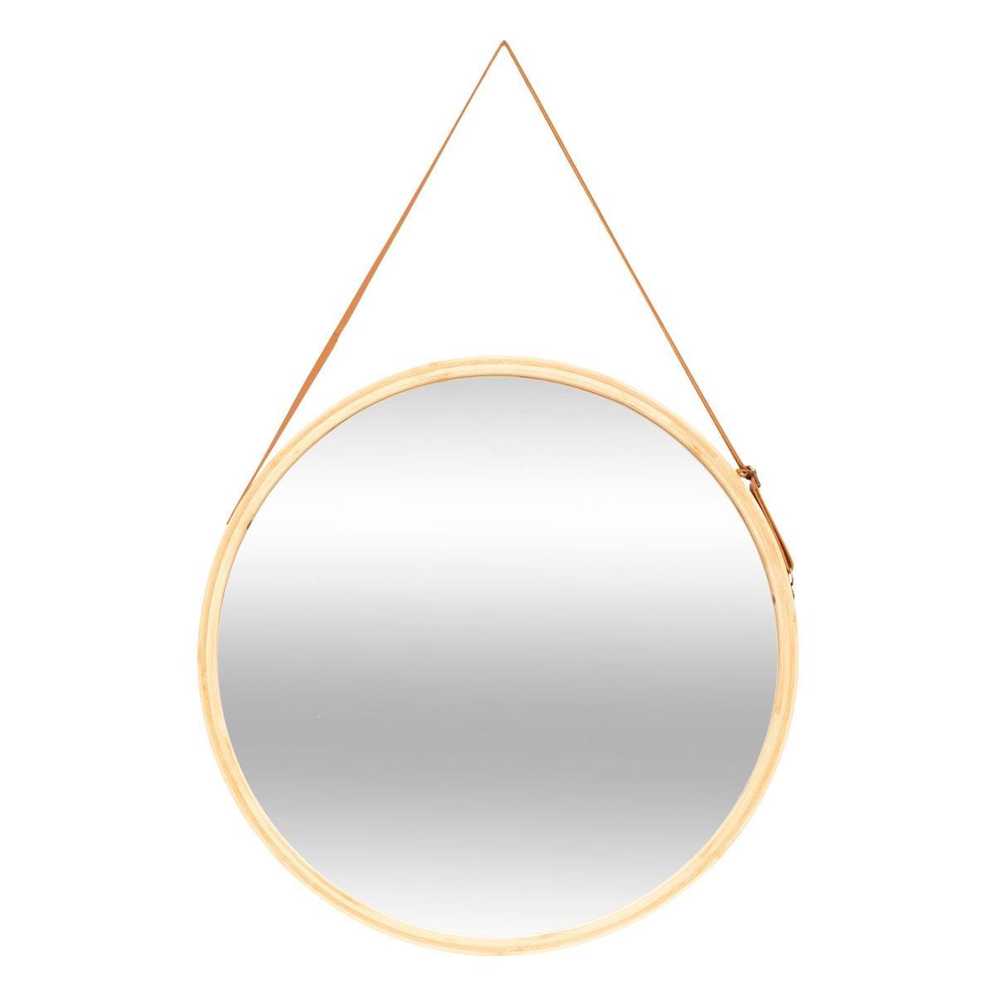 FIVE Miroir mural rond à suspendre  bambou  50cm naturel