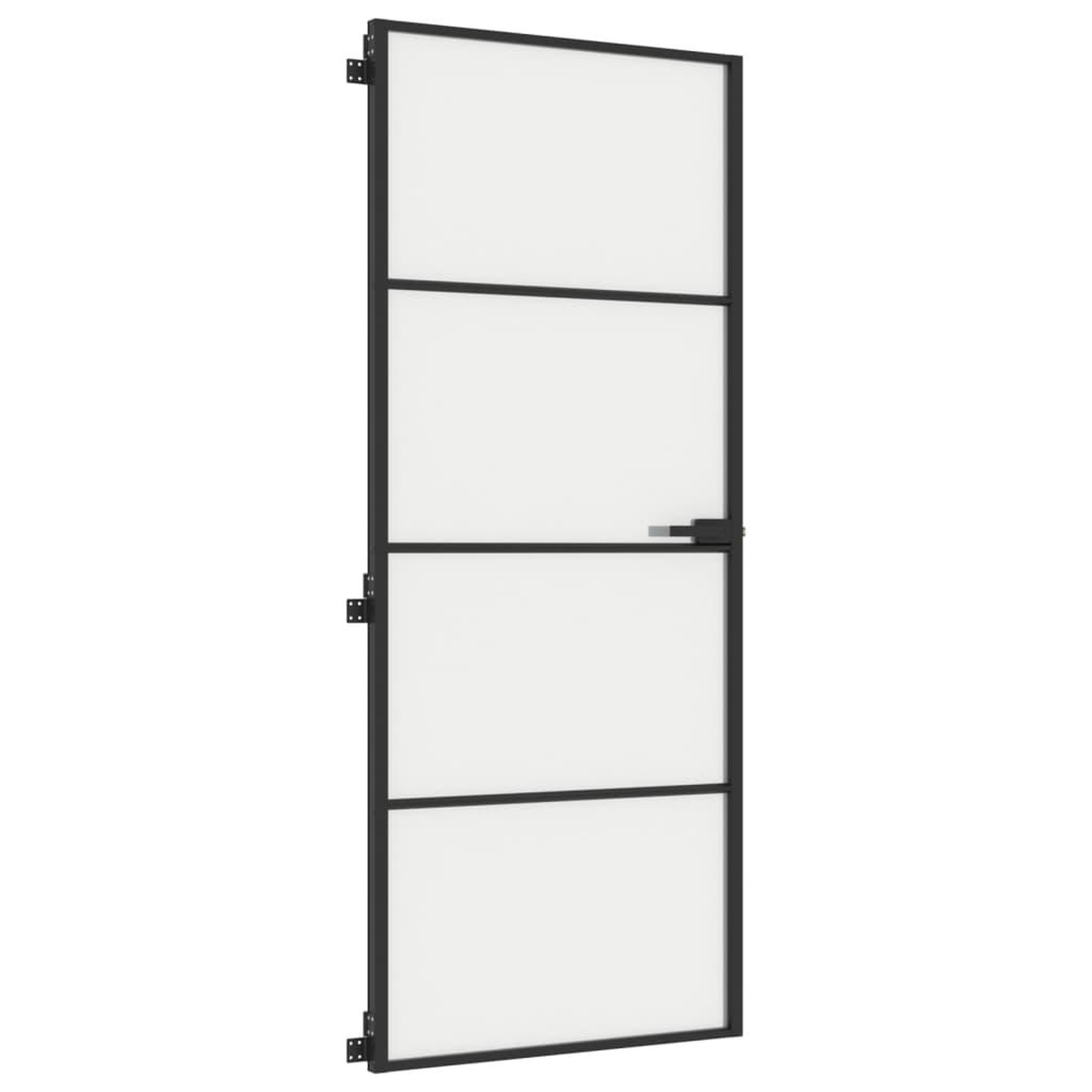 Voir la diapositive 5 : VIDAXL Porte interieure mince noir 83x201,5 cm verre trempe aluminium