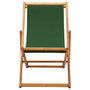 Voir la diapositive 2 : VIDAXL Chaise pliable de plage bois d'eucalyptus et tissu vert