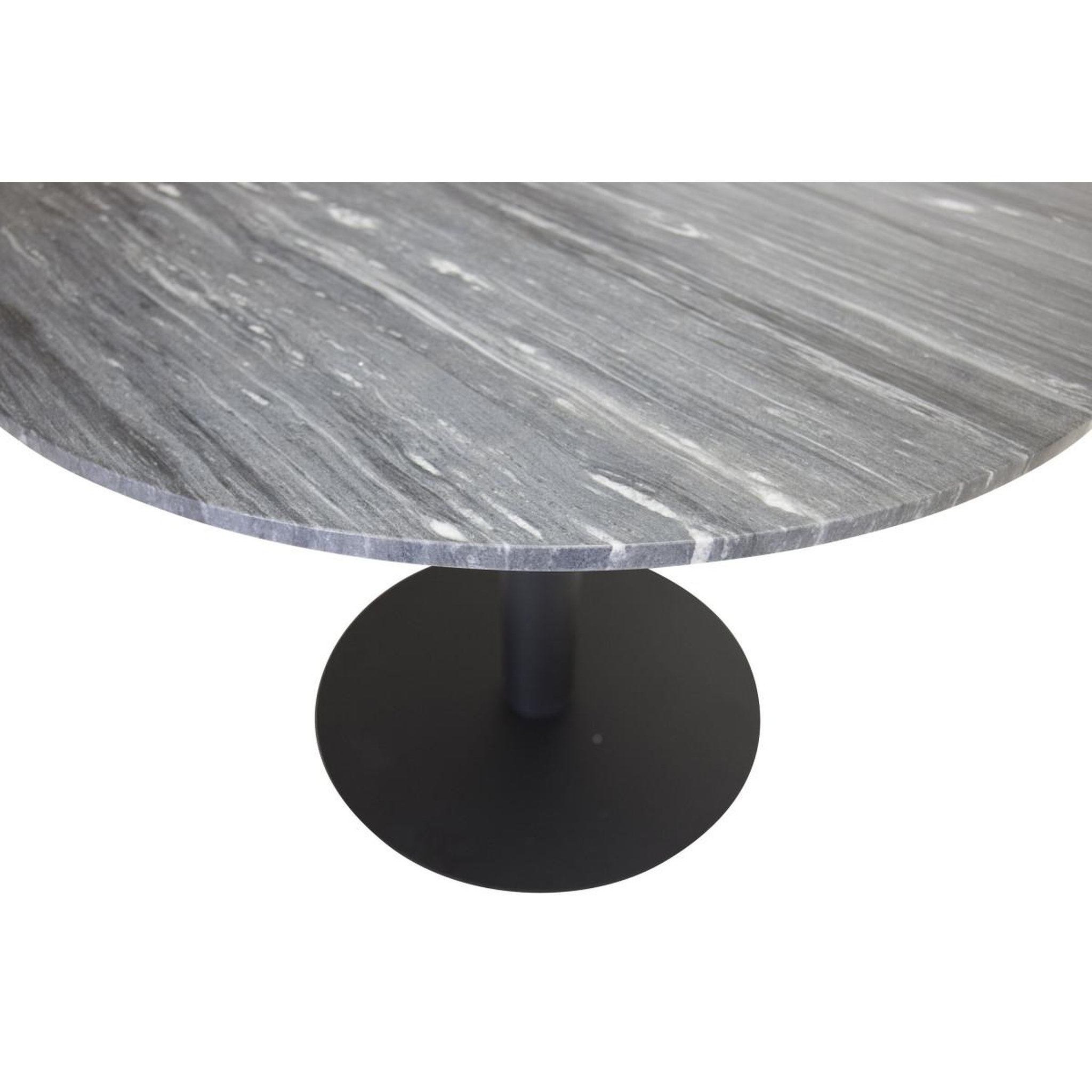 Voir la diapositive 2 : Paris Prix Table à manger en marbre  estelle  106cm gris foncé & noir