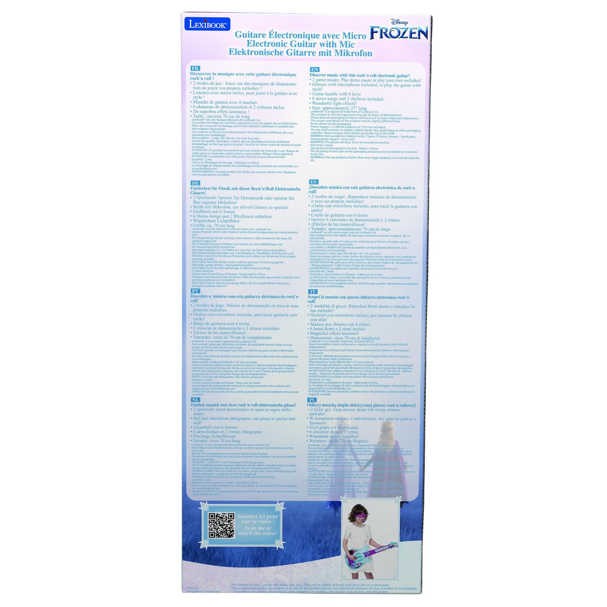 Lexibook Guitare Électronique Lumineuse avec lunettes et micro Reine des Neiges