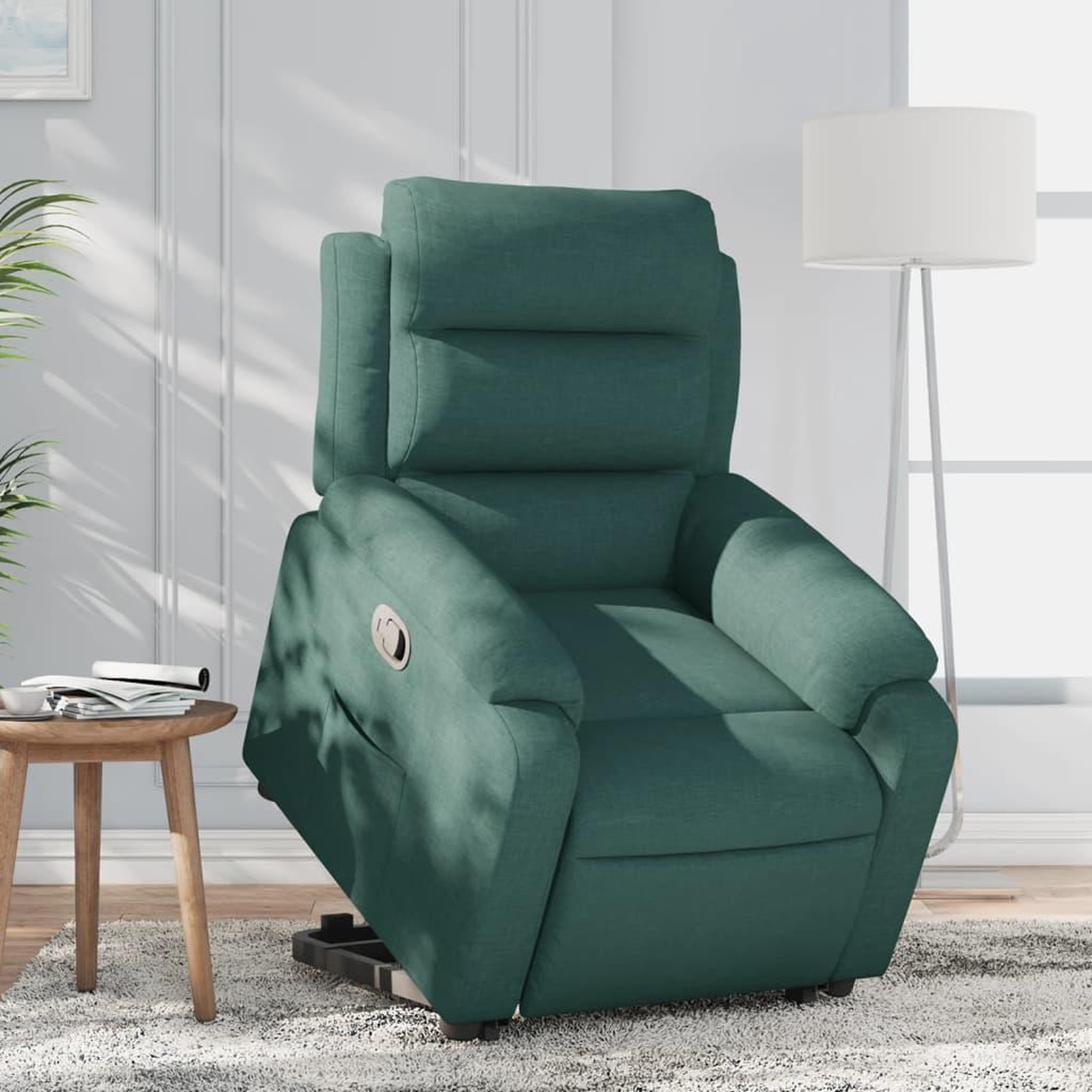 VIDAXL Fauteuil inclinable vert fonce tissu