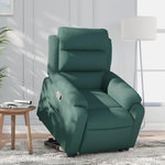 VIDAXL Fauteuil inclinable vert fonce tissu