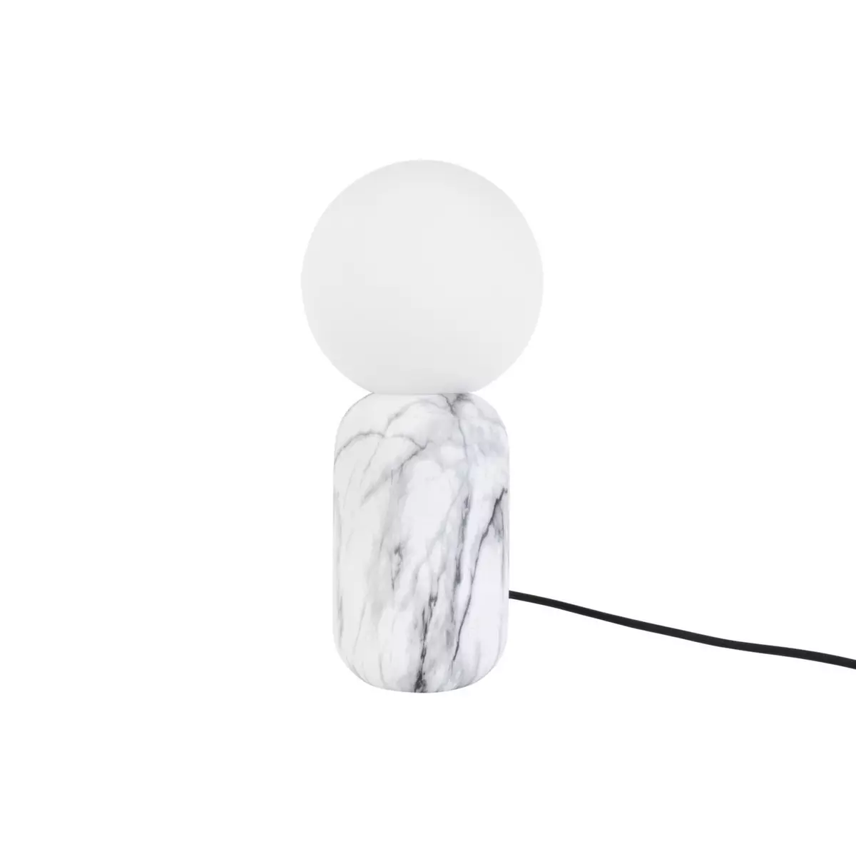 Leitmotiv Lampe à poser design boule Gala effet marbré - H. 32 cm - Blanc