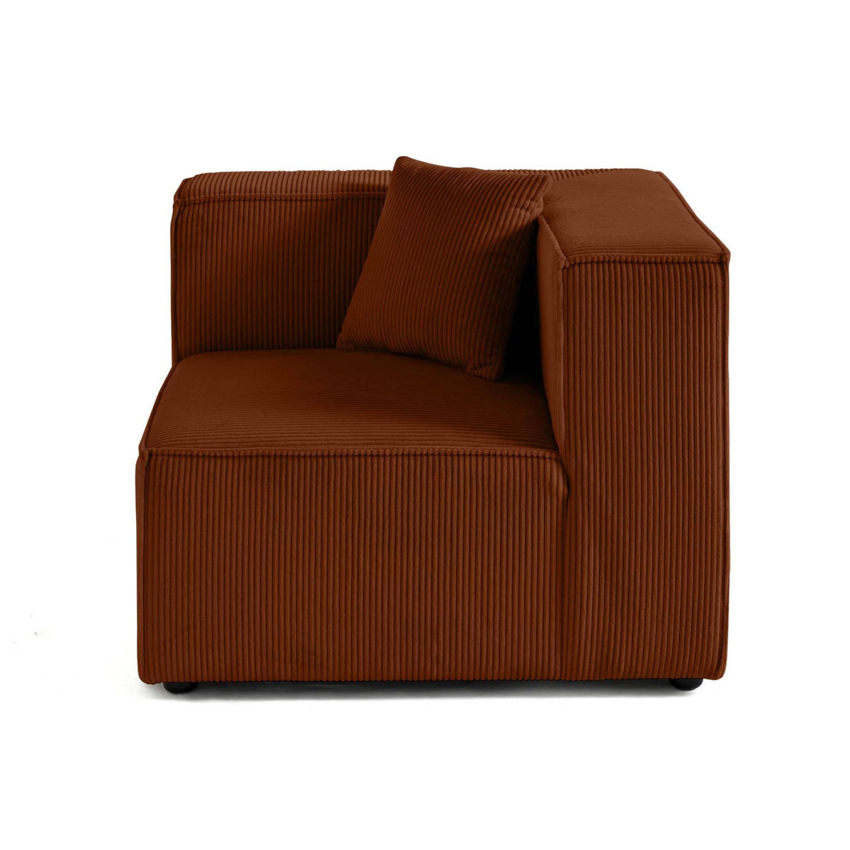 LISA DESIGN Arty - module d'assise d'angle réversible - en velours côtelé