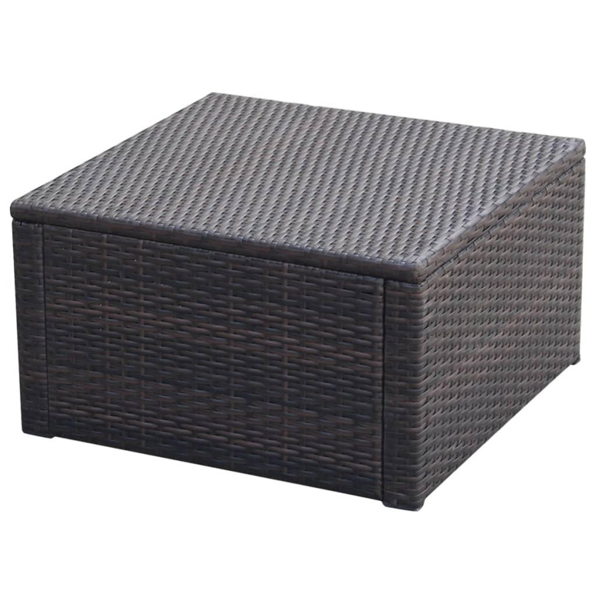Voir la diapositive 3 : VIDAXL Tabouret / repose-pied Resine tressee 53 x 53 x 30 cm Marron