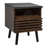 Voir la diapositive 1 : ATMOSPHERA Table de chevet design bois Asmar - L. 39 x H. 51 cm - Marron et noir