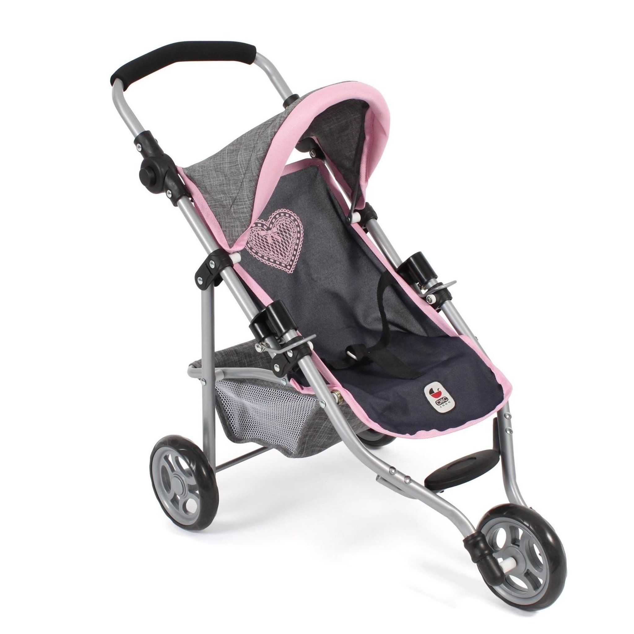 BAYER CHIC 2000 Petite poussette de jogging LOLA pour poupées gris bleu foncé