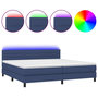 Voir la diapositive 2 : VIDAXL Sommier a lattes de lit et matelas et LED Bleu 200x200 cm Tissu