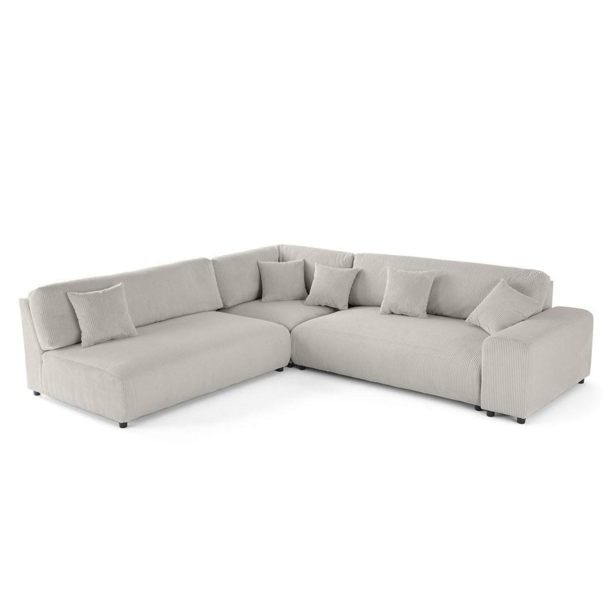 LISA DESIGN Garance - canapé modulable d'angle gauche - 6 places - en velours côtelé