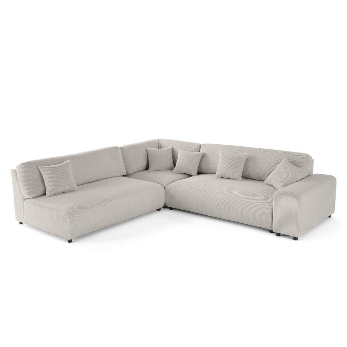 LISA DESIGN Garance - canapé modulable d'angle gauche - 6 places - en velours côtelé