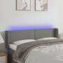 Voir la diapositive 1 : VIDAXL Tete de lit a LED Gris fonce 147x16x78/88 cm Tissu