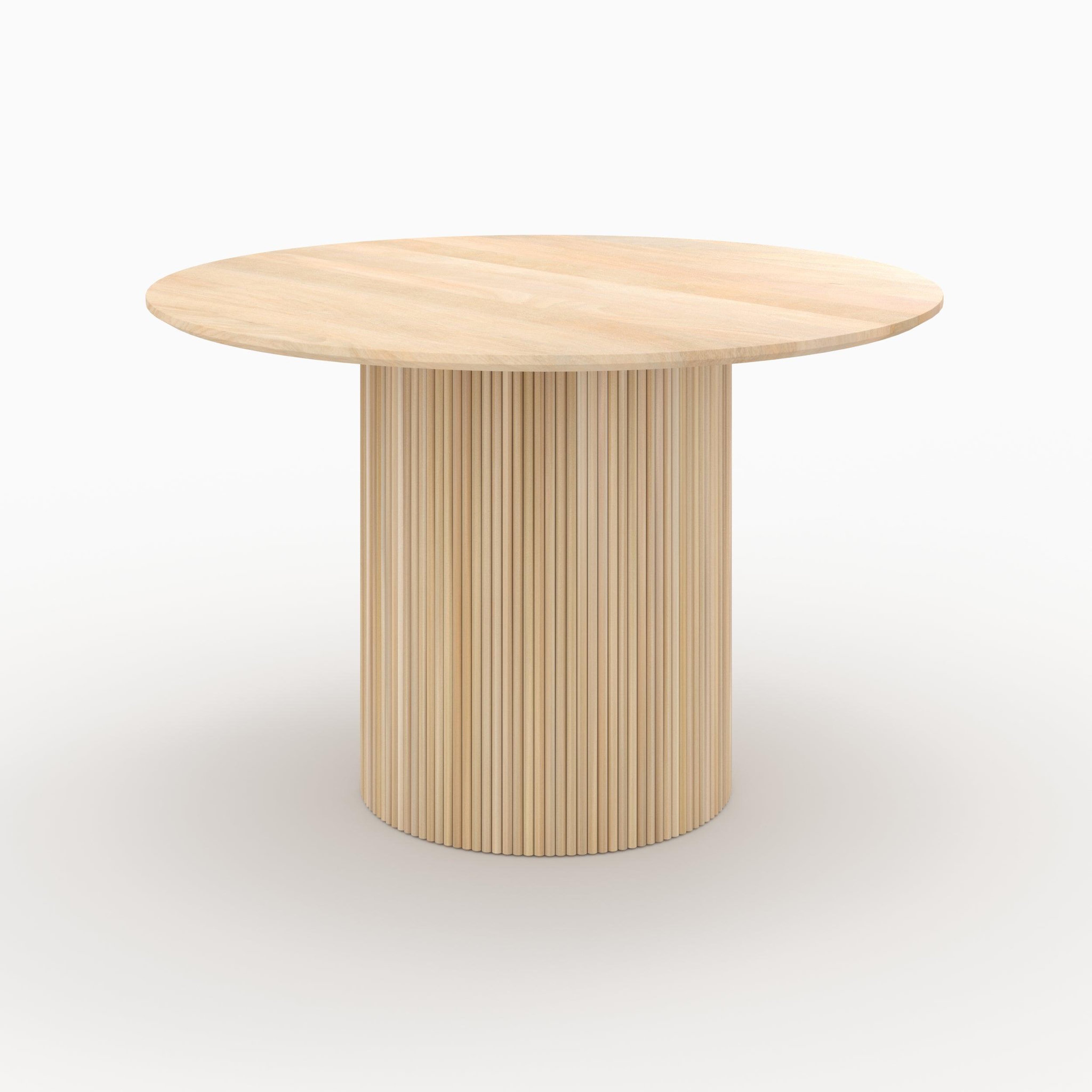 MAISON PAVANE Table ronde 4 personnes en bois de manguier d120 cm-agathe