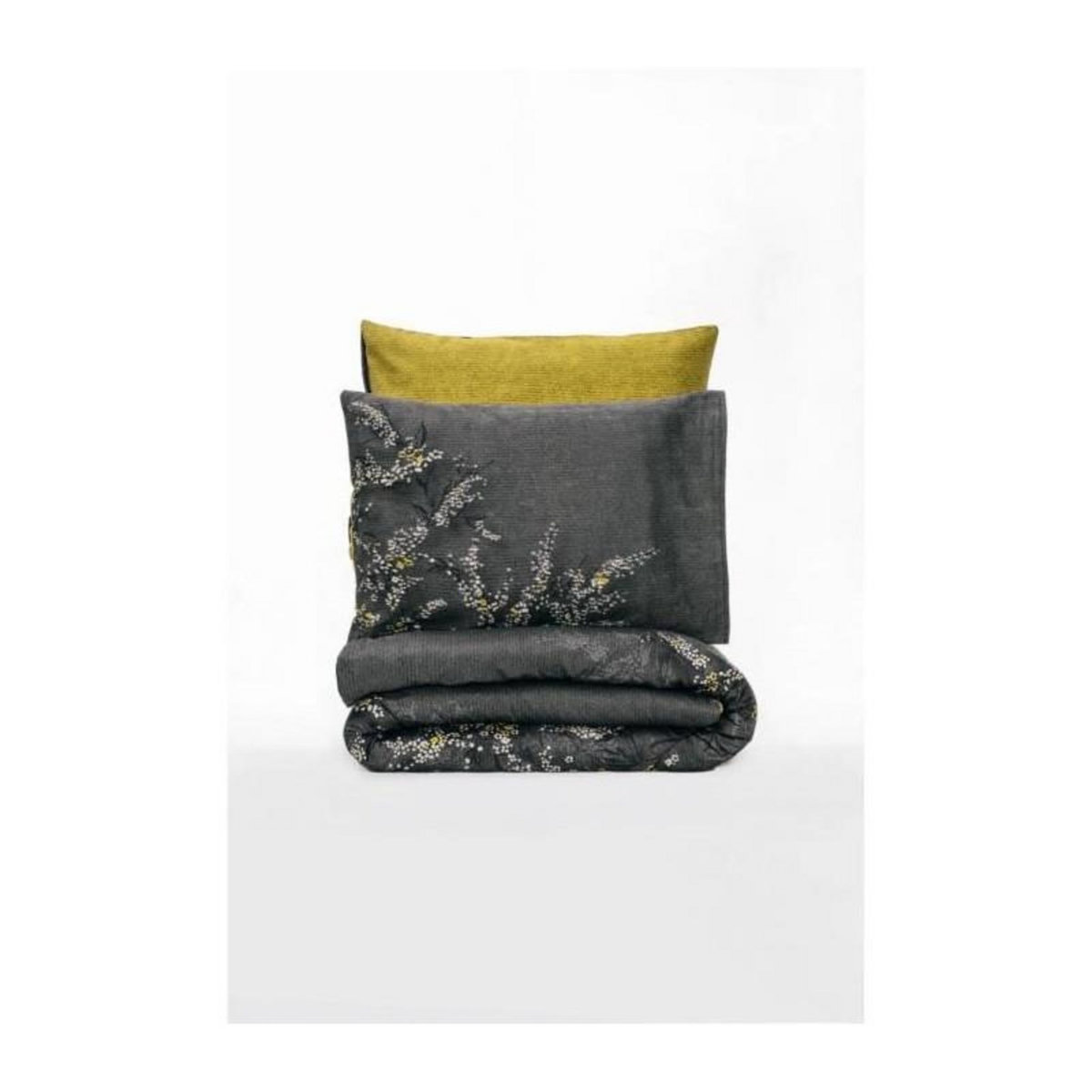 GENERIQUE Parure de lit - 129CTN63945 - 1 housse de couette 220 x 240 cm + 2 taies d'oreiller 60 x 60 cm - Satiné 100% coton - Anthracite