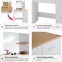 Voir la diapositive 4 : tectake Coiffeuse table de maquillage au look moderne blanc/hêtre