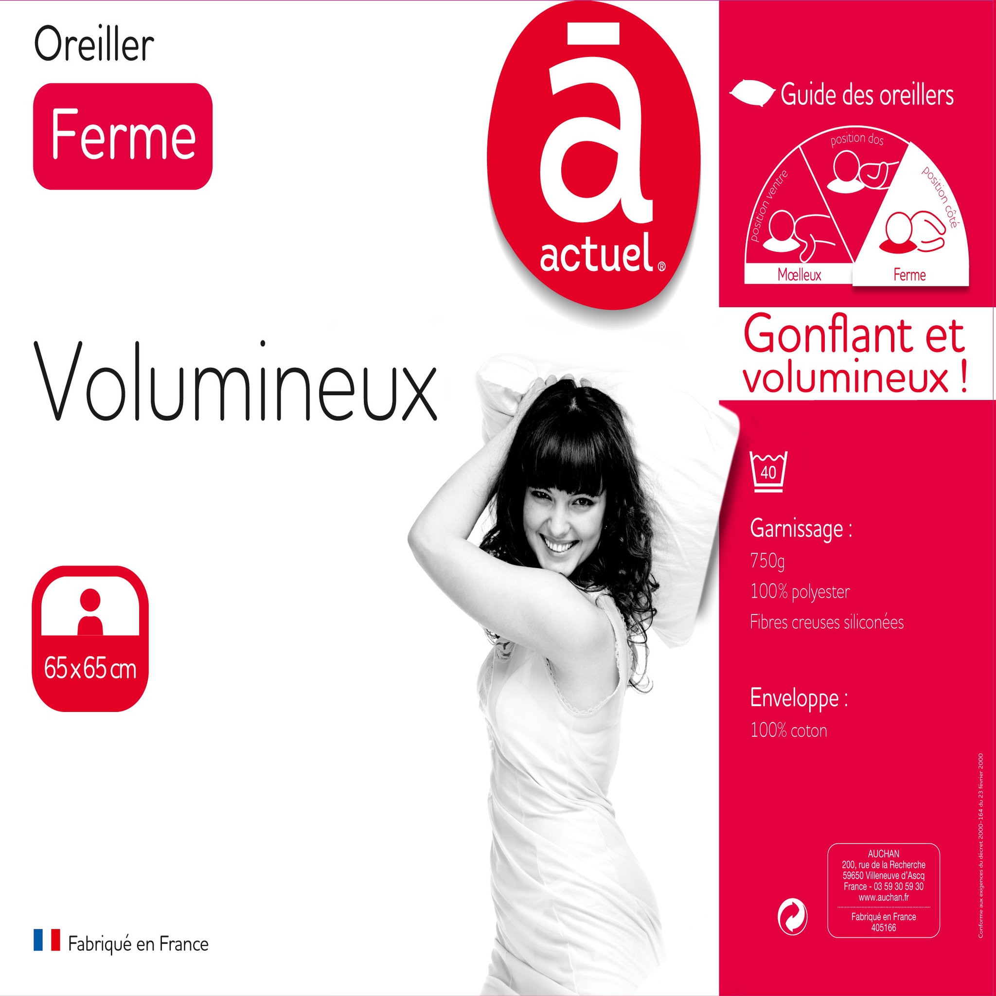 Voir la diapositive 2 : ACTUEL Oreiller Volumineux Ferme