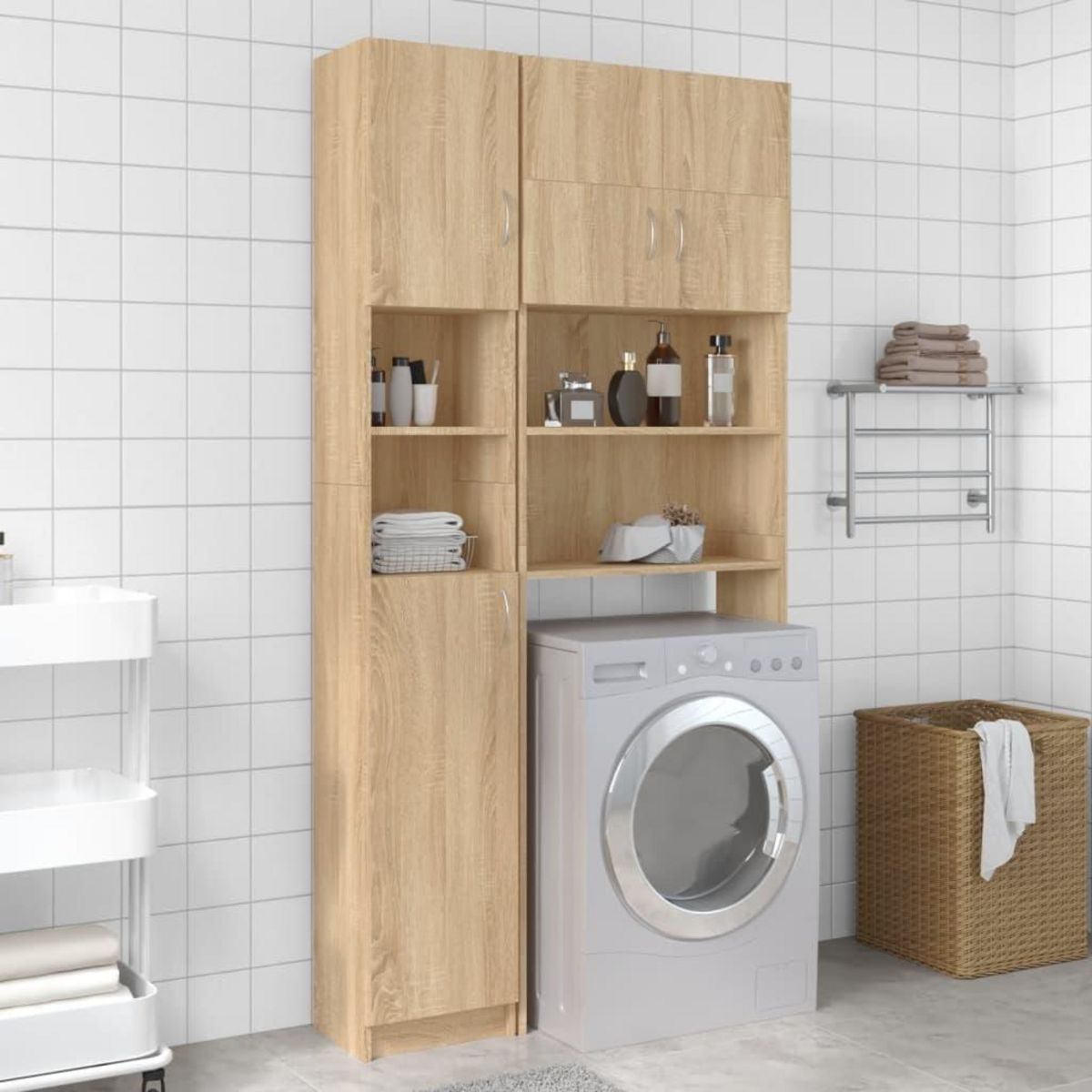 VIDAXL Armoire de salle de bain Chene sonoma Bois d'ingenierie