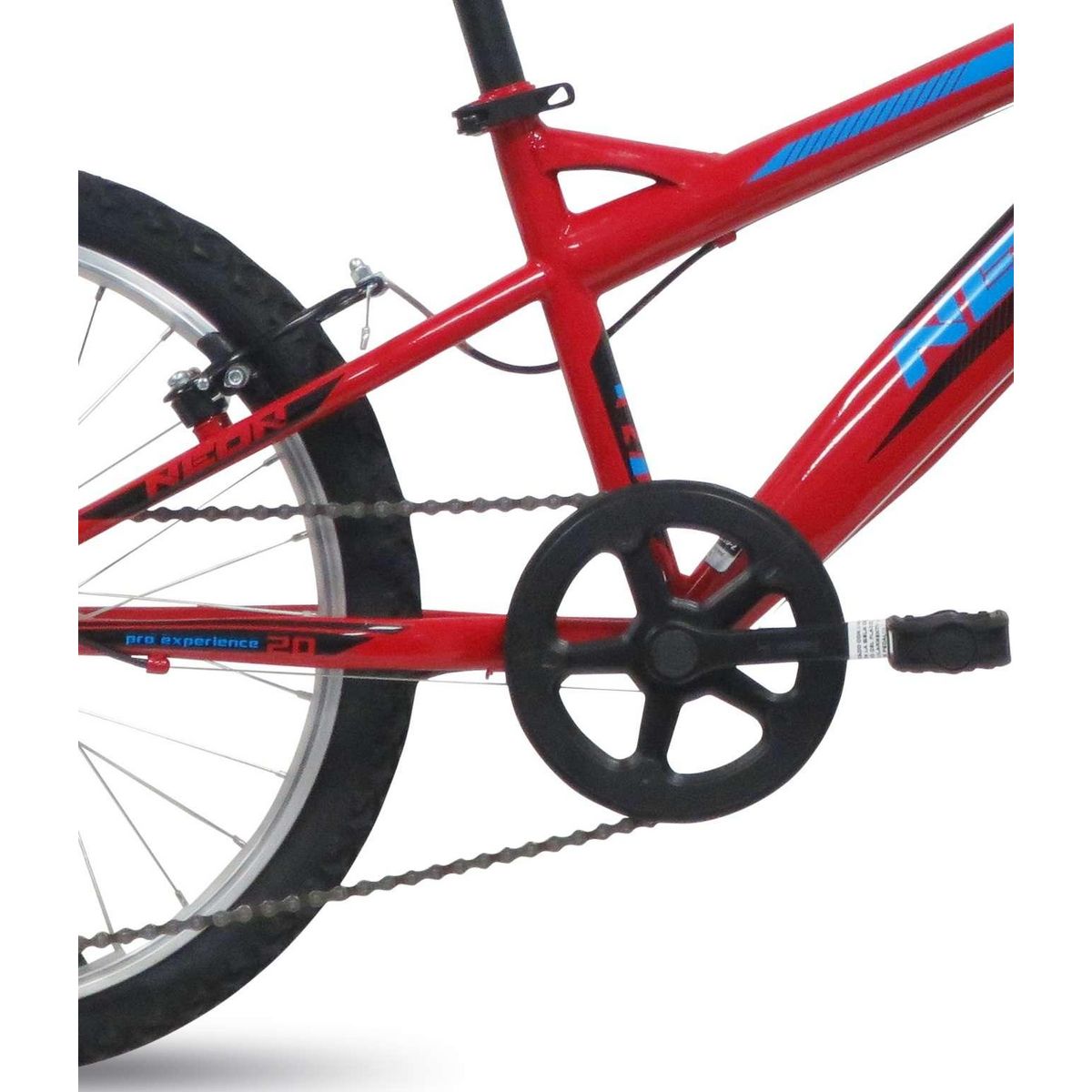 Vélo enfant (120/140 cm) - VTT 20  avec cadre et fourche rigide en acier, 6 vitesses via une poignée tournante, Freins V-Brake et jantes en aluminium