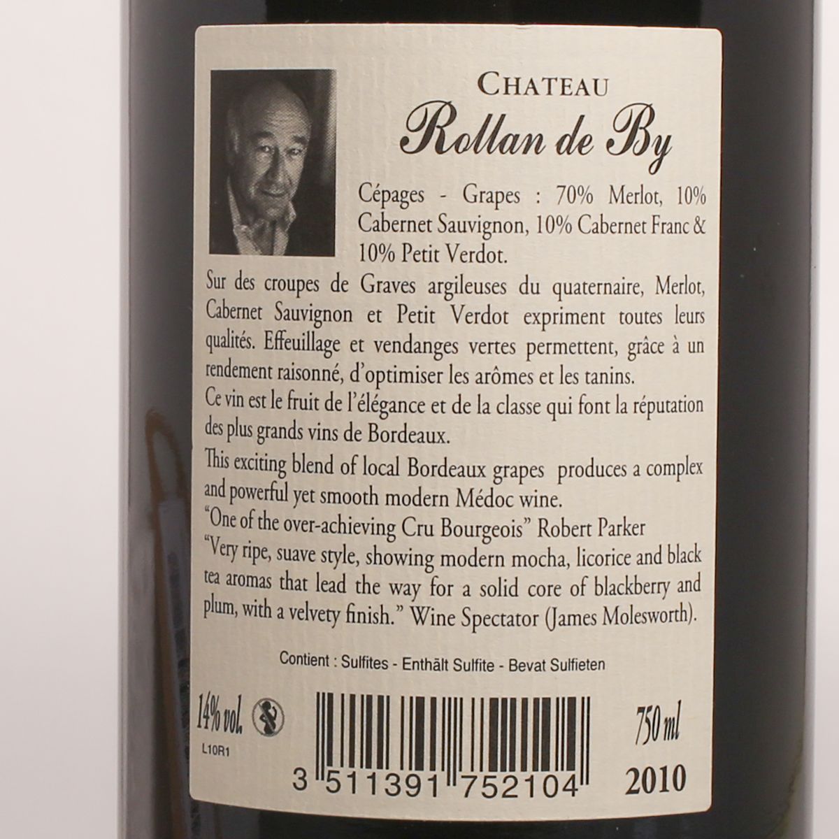 Château Rollan de By Médoc Cru Bourgeois Rouge 2010