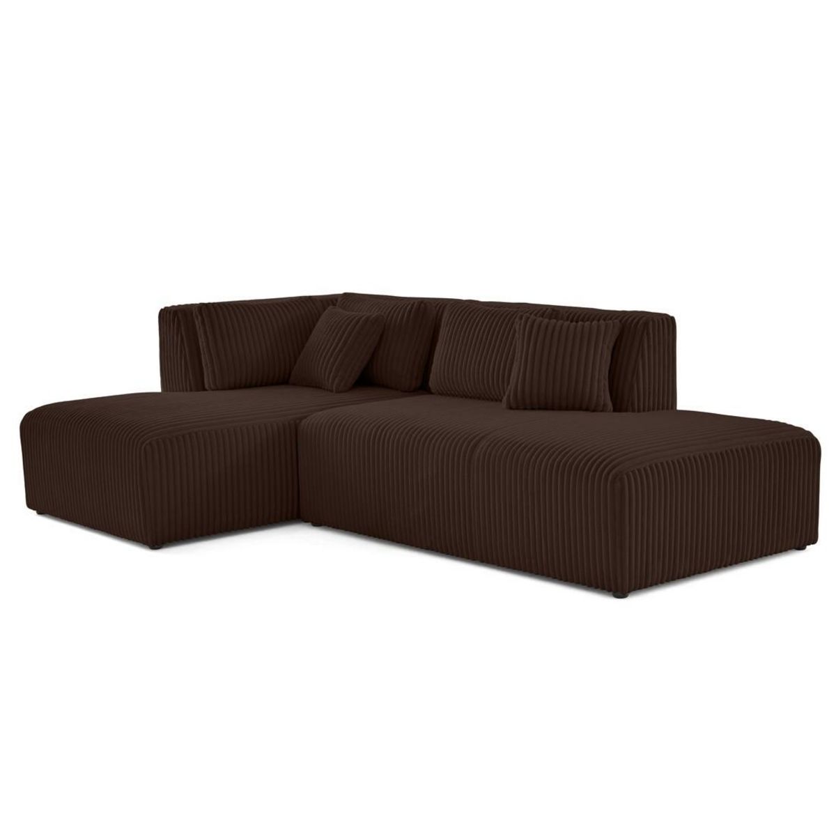 LISA DESIGN Victoire - canapé modulable d'angle gauche 4 places en velours côtelé grosses côtes