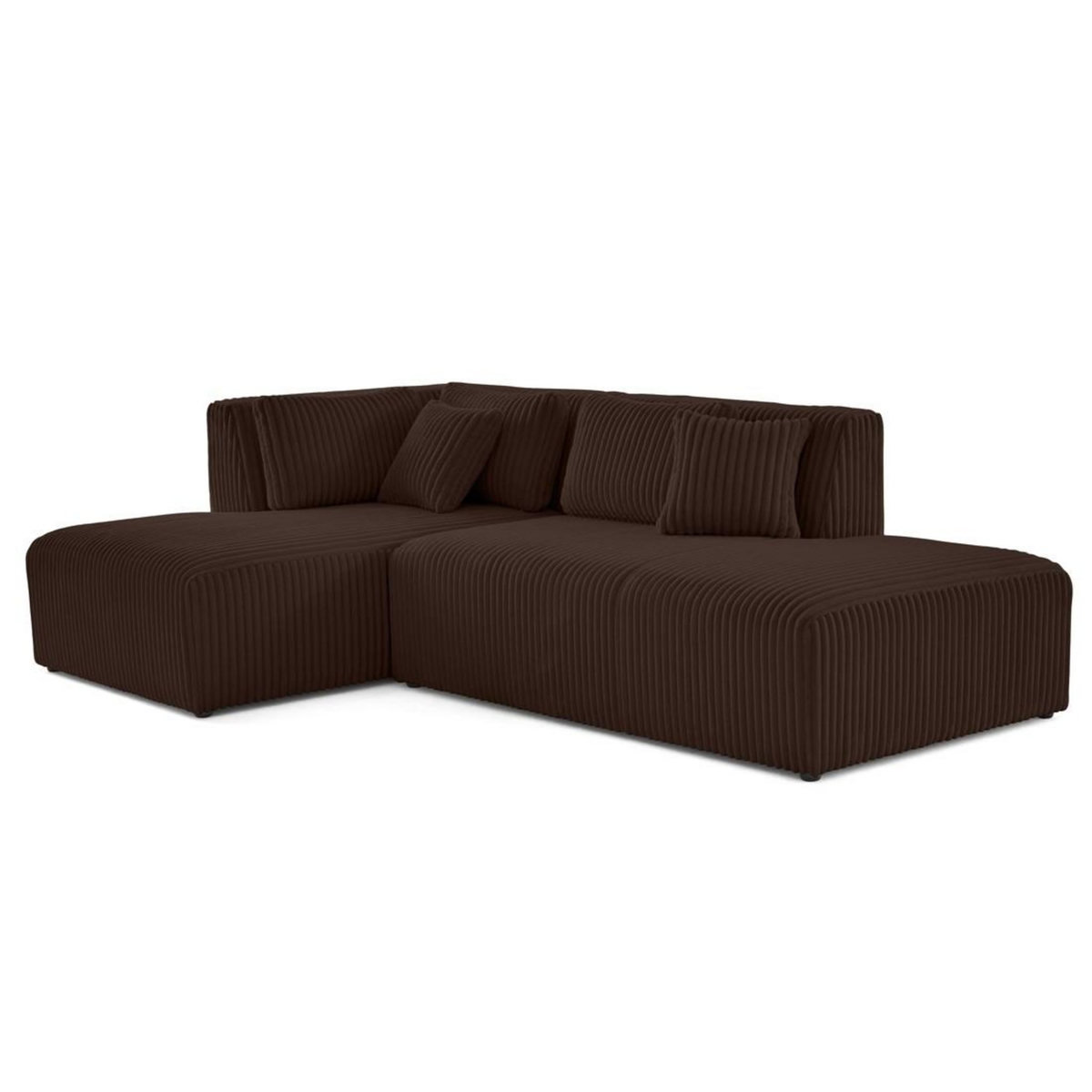 LISA DESIGN Victoire - canapé modulable d'angle gauche 4 places en velours côtelé grosses côtes