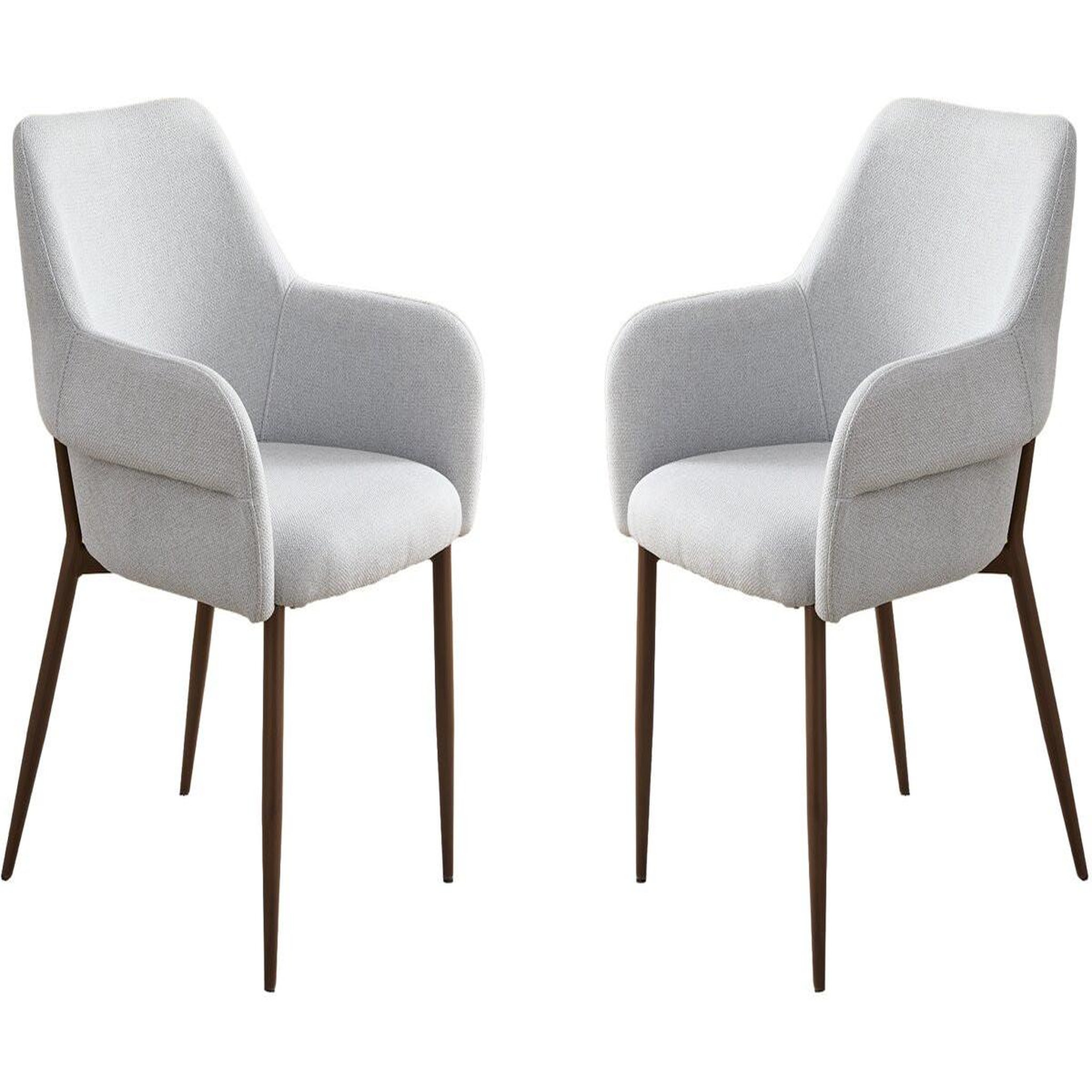 Habitat et Jardin Lot de 2 chaises de salle à manger avec accoudoirs  jade  - gris clair