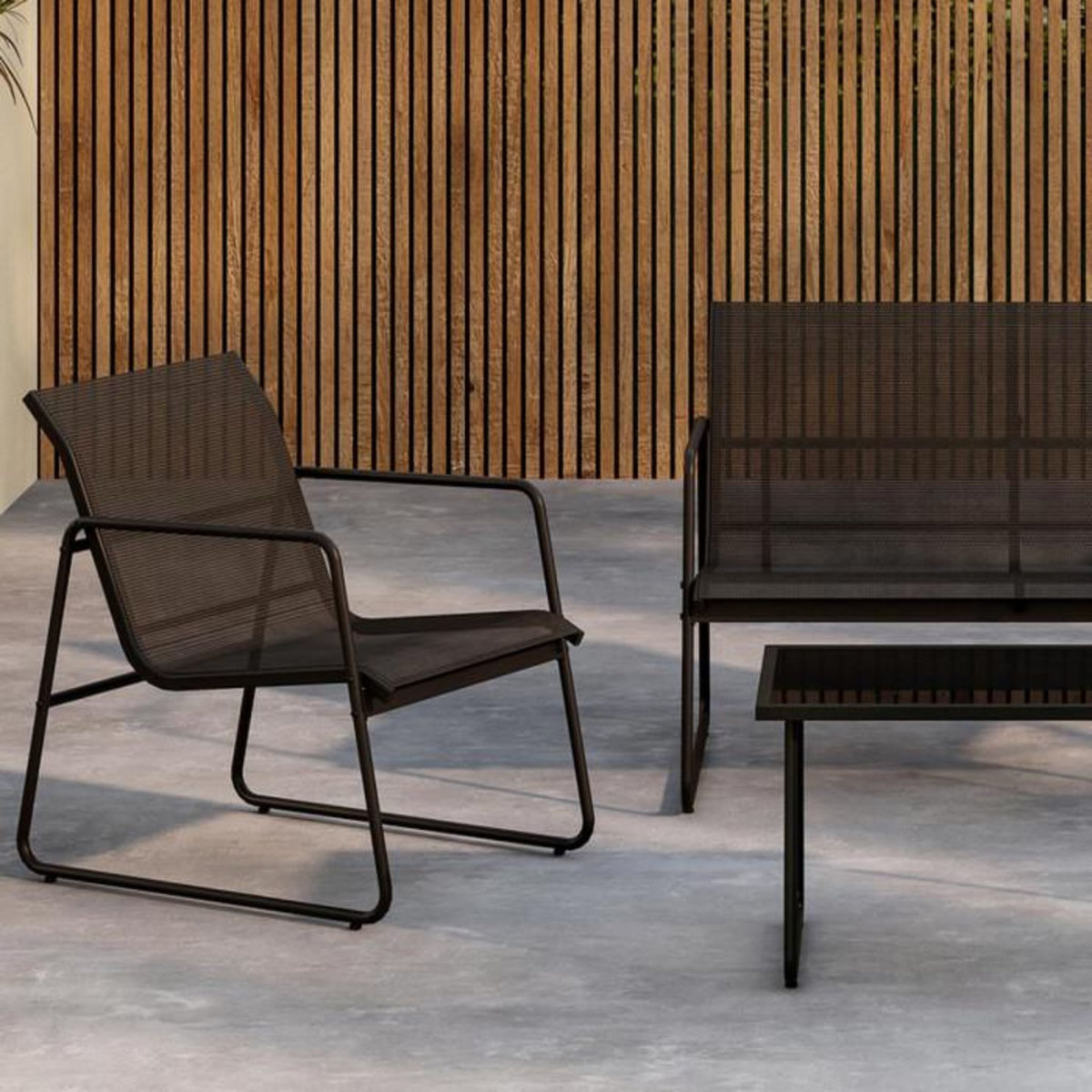 Paris Prix Salon de Jardin 4 Places  Scopello  110cm Noir