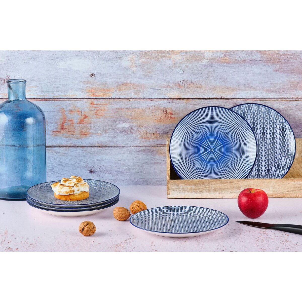 BJORN Assiette PATTERN Ø21cm - 6 pièces - Dark blue