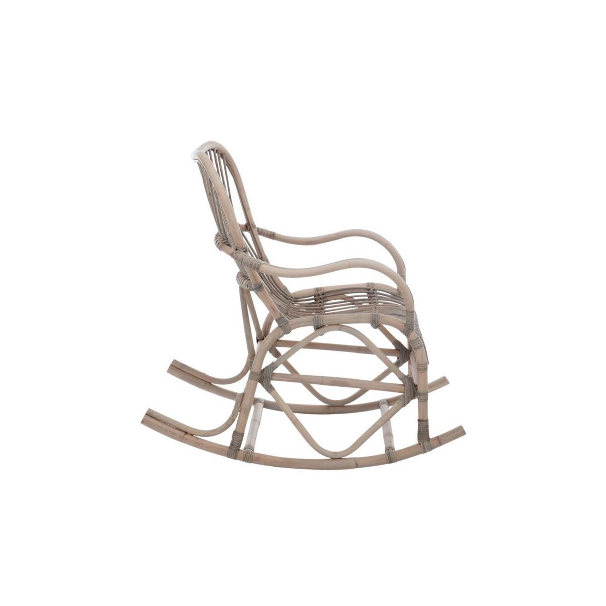 Voir la diapositive 3 : J-LINE Fauteuil à bascule en rotin  washi  110cm gris