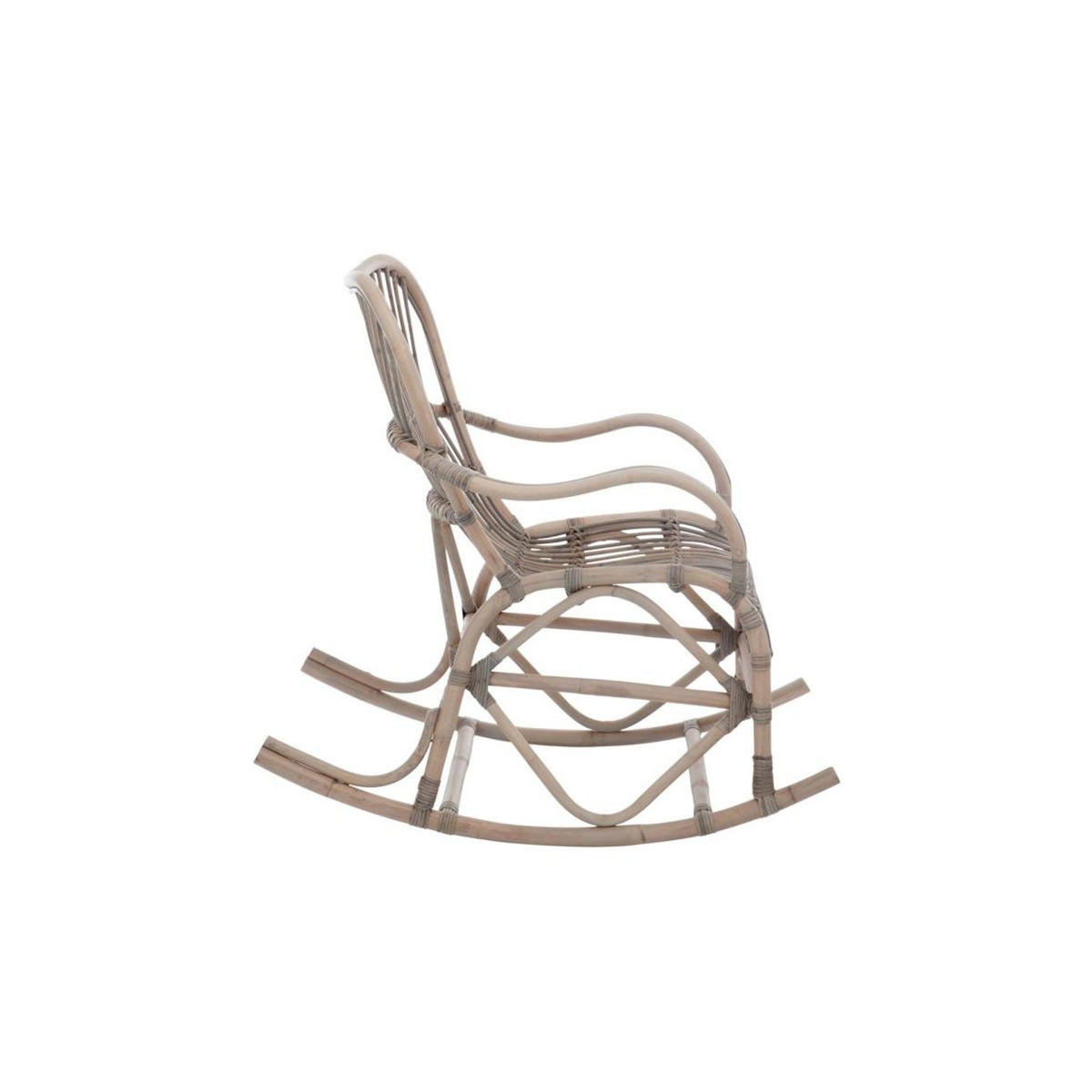 Paris Prix Fauteuil à Bascule en Rotin  Washi  110cm Gris