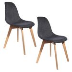 The Home Deco Factory 2 Chaises scandinaves design grosse maille Flora. Coloris disponibles : Gris