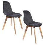 The Home Deco Factory 2 Chaises scandinaves design grosse maille Flora