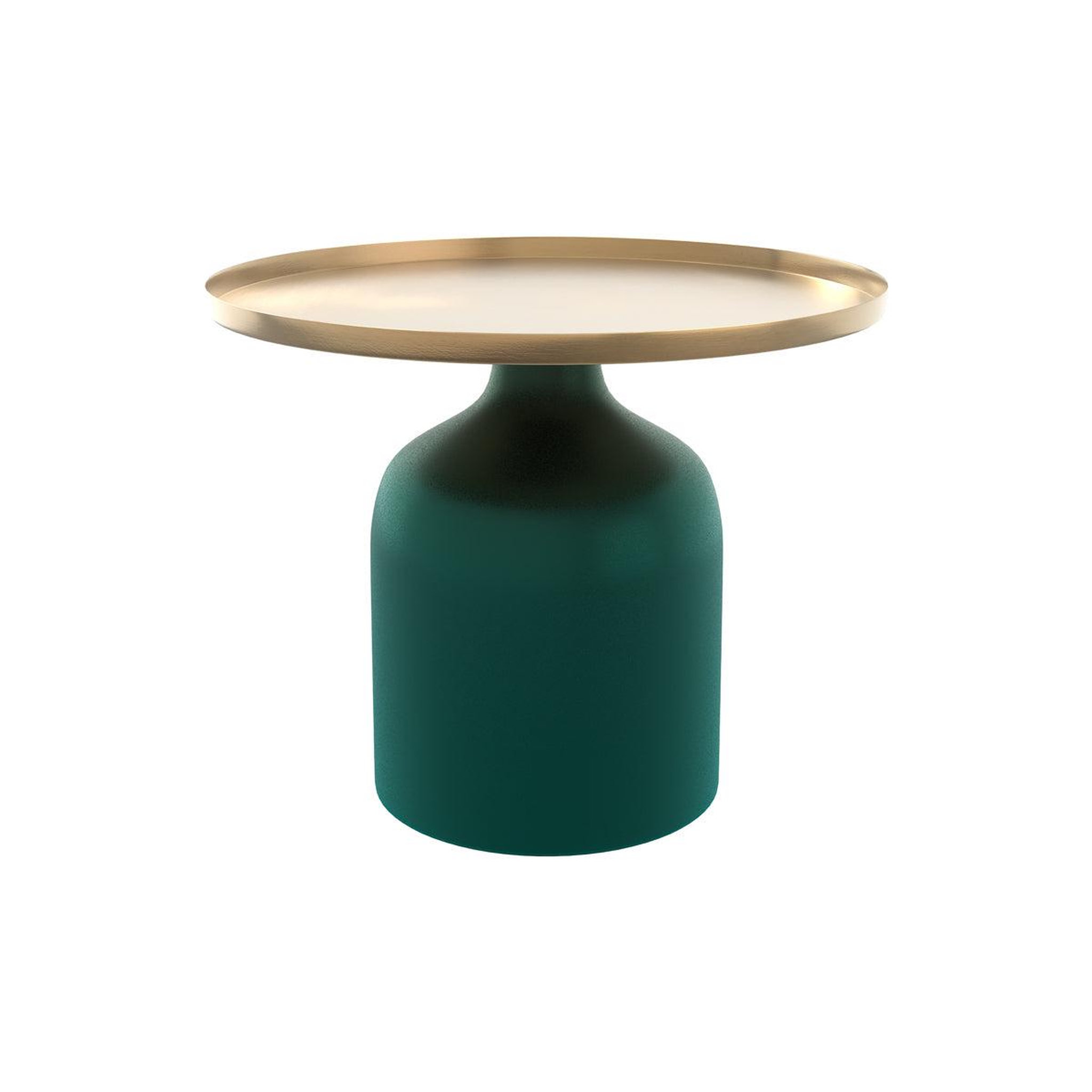 MAISON PAVANE Table d'appoint ronde en métal vert et laiton d49 cm-lyne