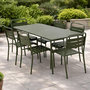 Voir la diapositive 2 : CONCEPT USINE Ensemble table de jardin 160 cm et 6 chaises vert BERGAME
