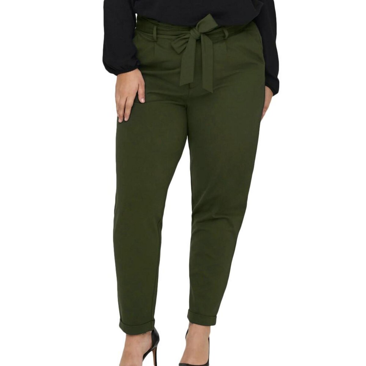 INEXTENSO Pantalon détente vert kaki femme