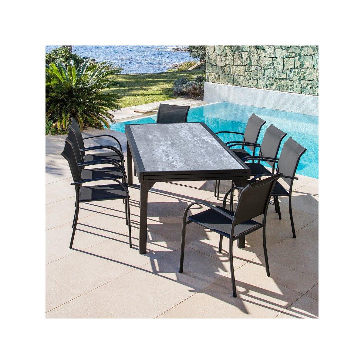 Habitat et Jardin Table de jardin en aluminium extensible  Lagos  - 140/280 x 90 x 76 cm - Gris