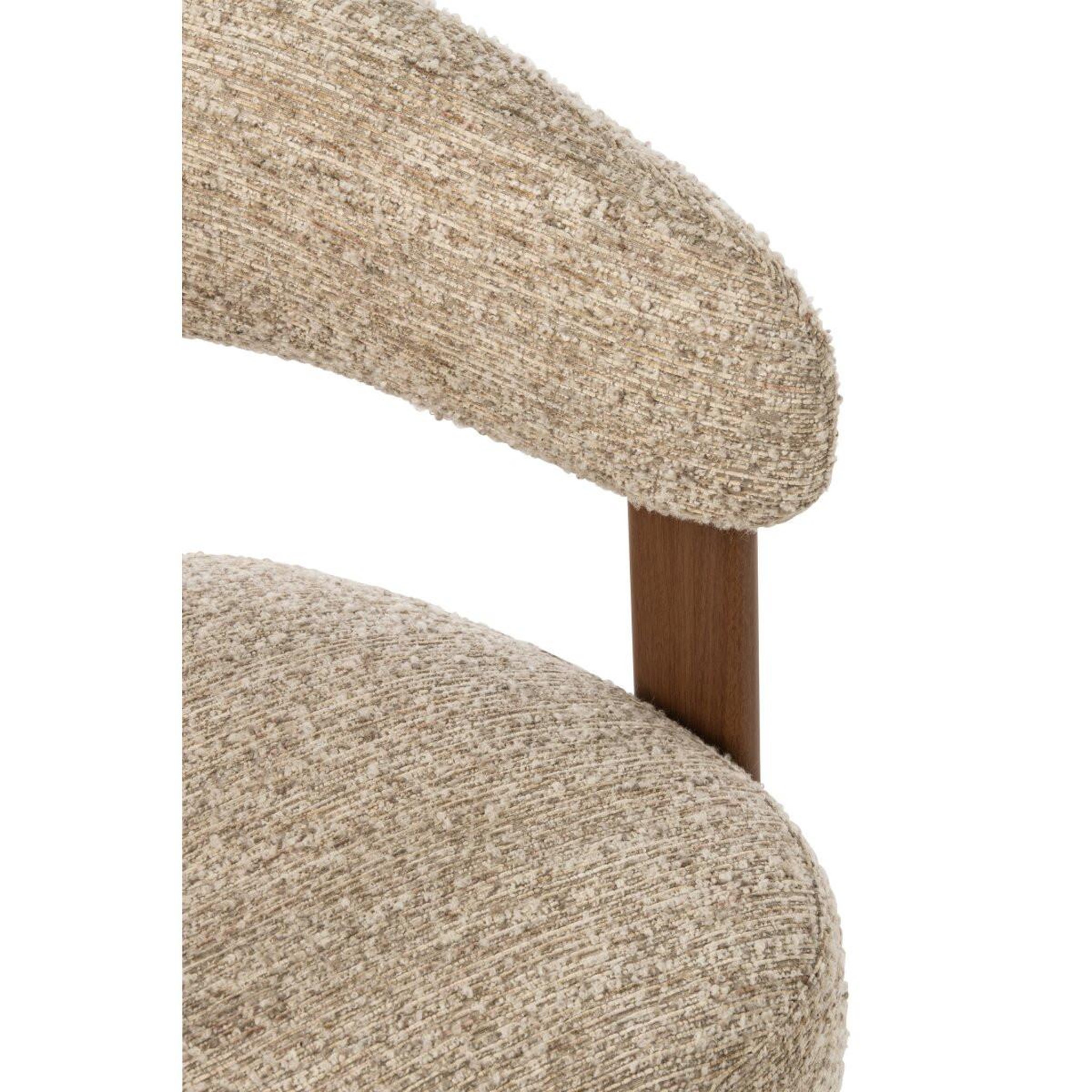 Voir la diapositive 5 : J-LINE Fauteuil Design en Tissu  Thilde  78cm Beige